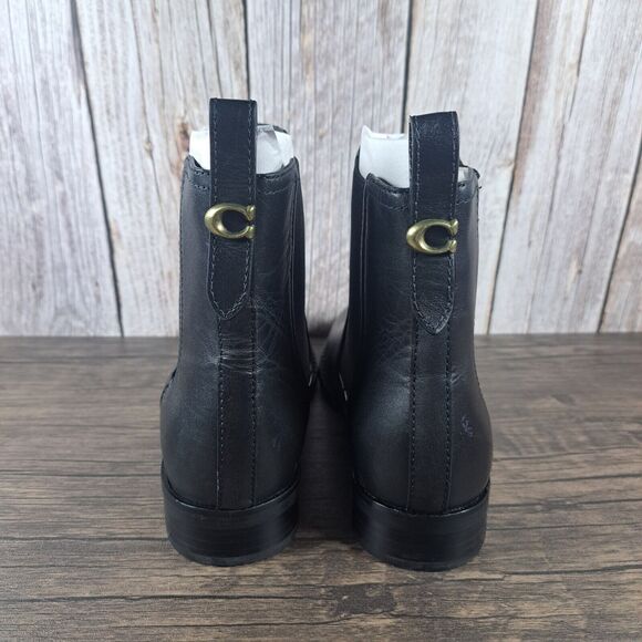 Coach Maeve CN143 Slip On Black Leather Bootie Women's Sz 7.5 B - Picture 4 of 9